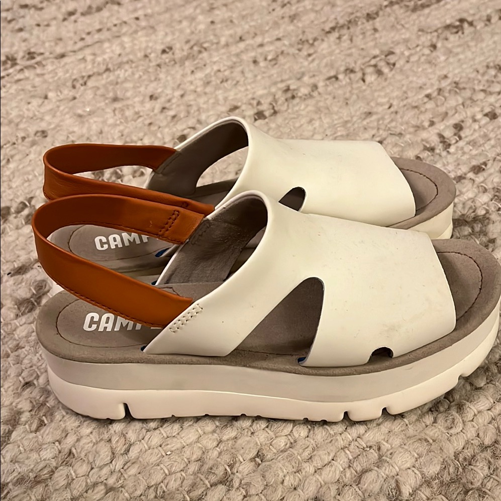 Camper White And Orange Women's Sandals Size 38